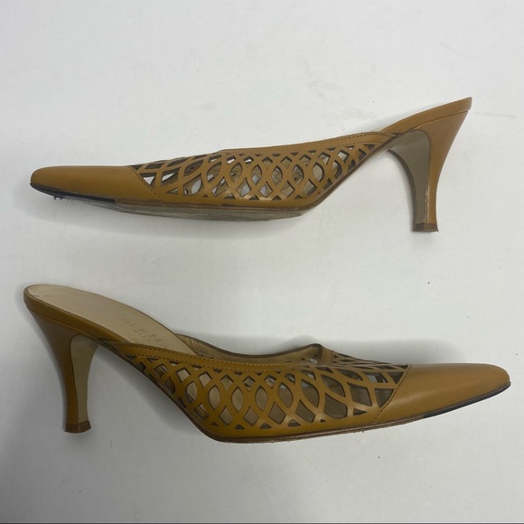 Cole Haan brown leather cutout slide on pointed toe mules Size 6.5 - Picture 9 of 11